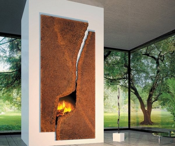 Contemporary-fireplace-surround-rusted-steel-contemporary-living-room