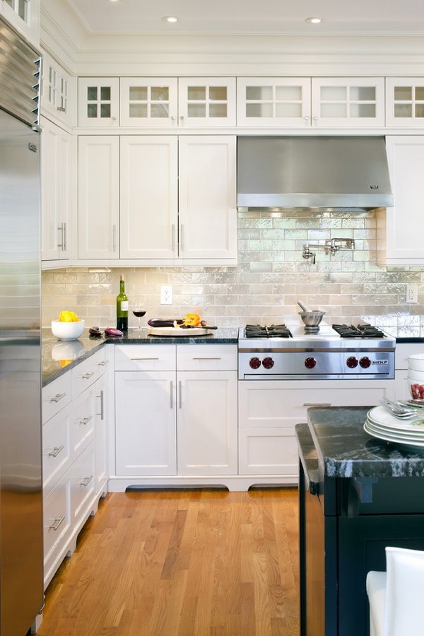 kitchen-design-metal-subway-tile-backsplash-white cabinets