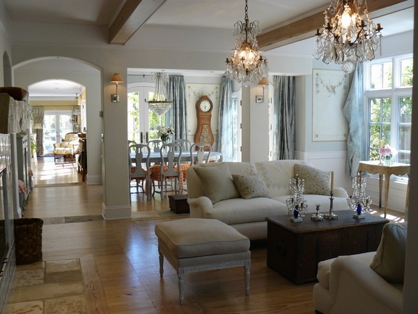 Crystal-chandeliers-modern living room dining room decor