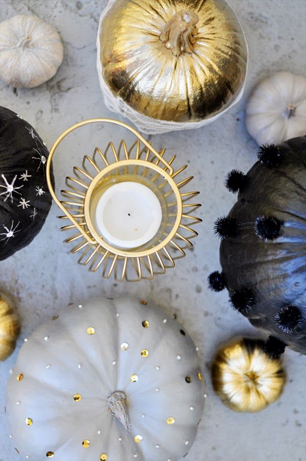 DIY in thanksgiving centerpiece stones pumpkins