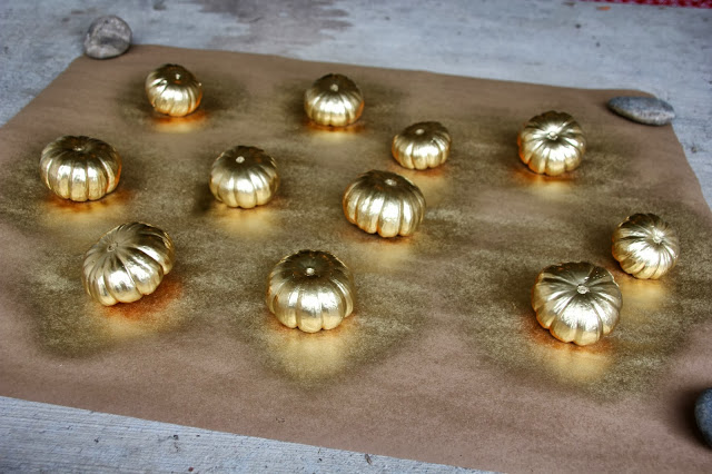 DIY autumn decoration ideas in gold tutorial