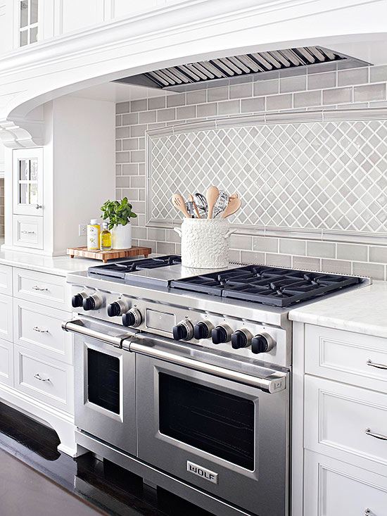 Kitchen-backsplash-tiles-ideas-gray-ceramic-tile-backsplash-white-cabinets-stainless-steel-oven