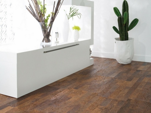 Living room cork floor tiles attractive stylish modern natural material