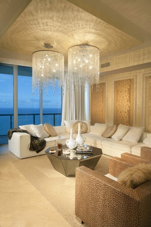 Living room decorating ideas modern crystal chandeliers 