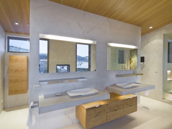 Modern-bathroom-vanities-wood cabinets