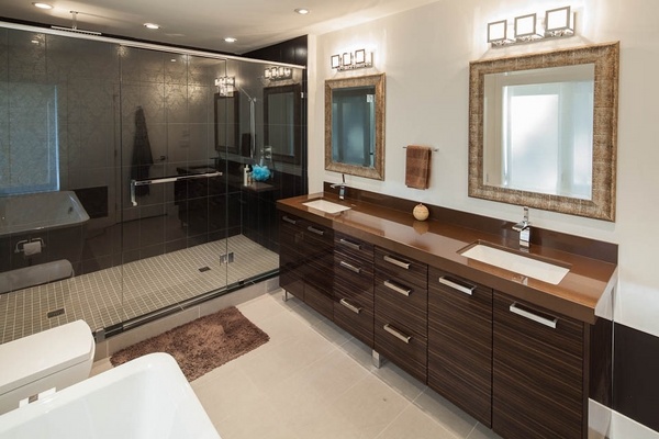 Modern-bathroom-vanities-cabinets with drawers large mirrors