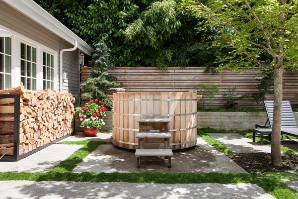 Patio ideas outdoor cedar-japanese-soaking-tubs-stairs