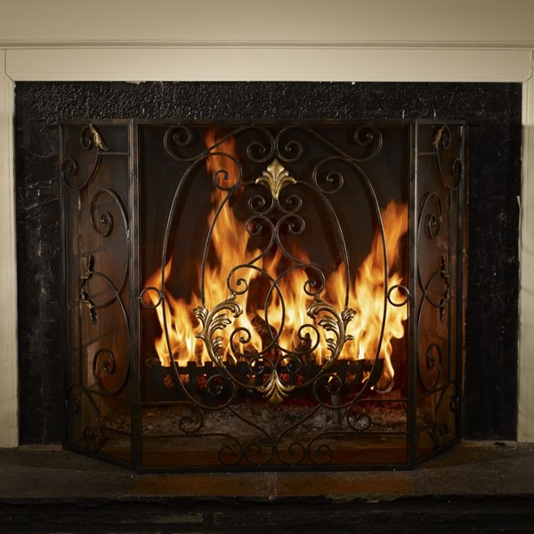 Spectacular-protective-decorative-fireplace-screen-iron-glass