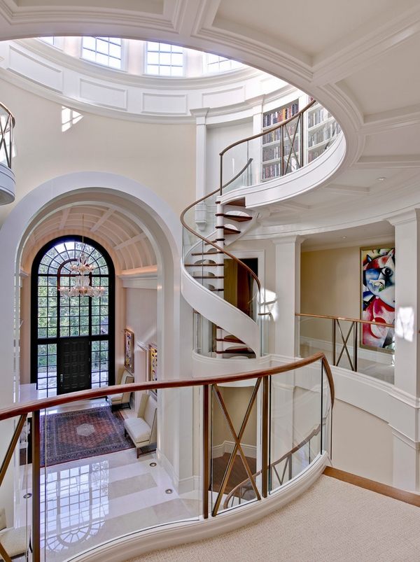 Staircase designs unique spiral staircase glass railings