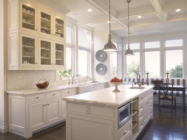 White kitchen design ideas recessed lighting