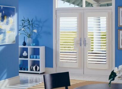 Wood-plantation-shutters-hinged-modern-home-interior