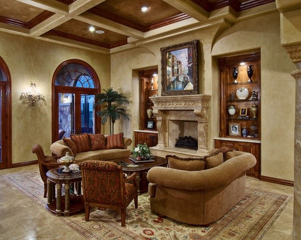 beautiful ceiling design living room interior fireplace recessed lighting
