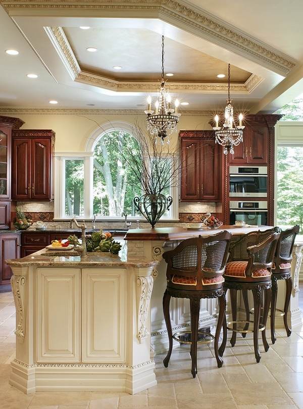 ceiling design ideas recessed lighting small crystal chandeliers kitchen island