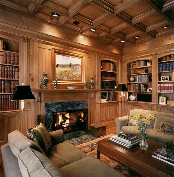 classic living room interior wood modern ighting