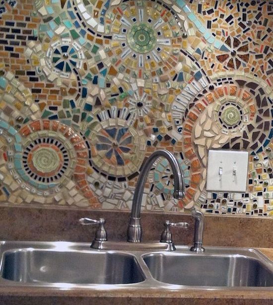 colorful mosaic-tile-backsplash-idea-modern-kitchen-design