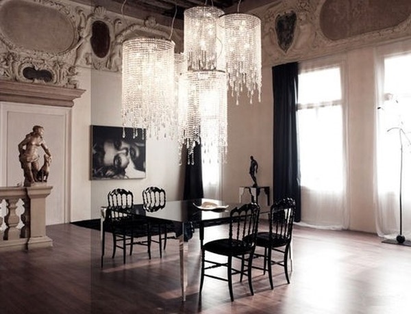 elegant dining room decoration ideas swarovski-crystal-chandeliers