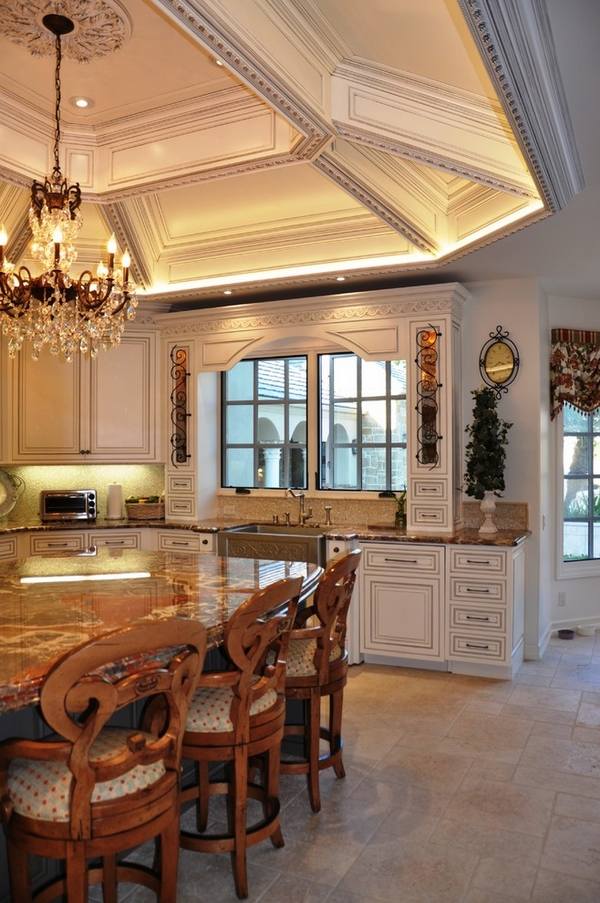 ceiling design and swarovski crystal chandelier dining room decor