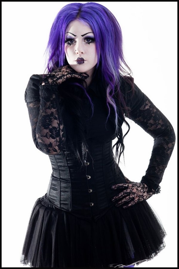 hblack purple wig