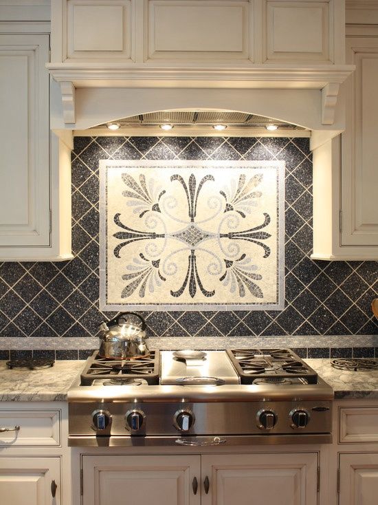 kitchen-ceramic-backsplash-tile-ideas-black with mosaics