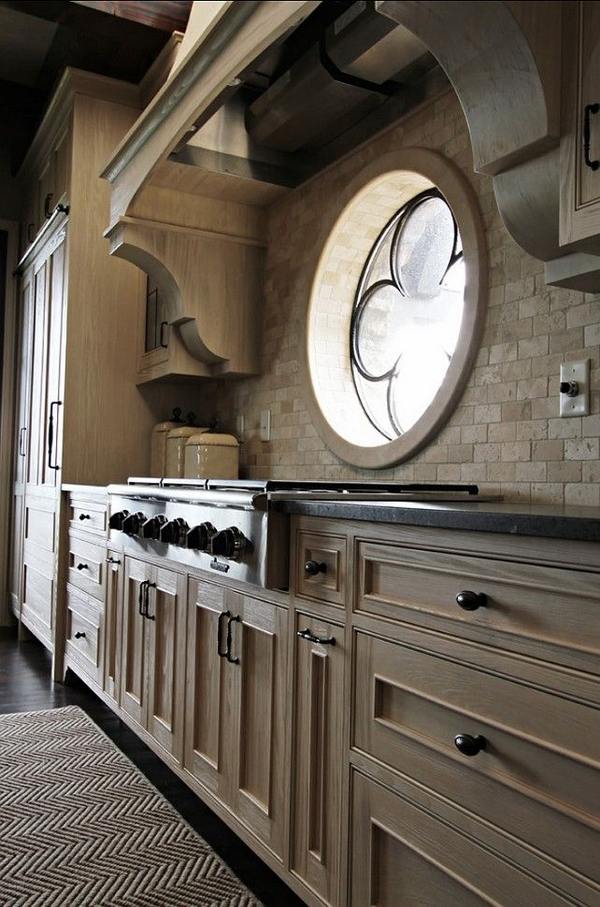 kitchen-design-ideas-wood cabinets natural stone bacsplash tiles subway pattern