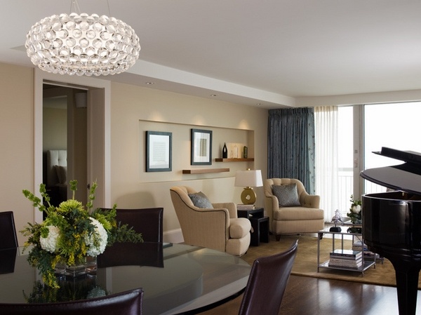 modern lighting ideas oval-crystal-chandelier-living room