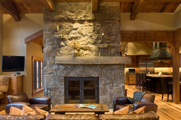 natural stone-fireplace-screens-with doors