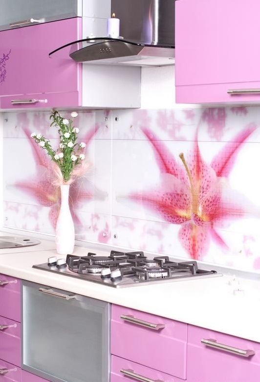 original-backspash-tile-design-ideas-pink-kitchen-floral-design