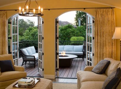 patio-design-ideas-exterior-French-patio-doors-wooden-deck-patio-furniture