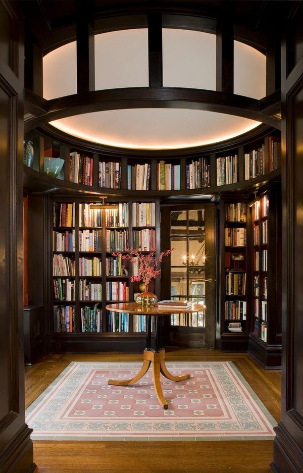 round wall bookshelves floor to ceiling design