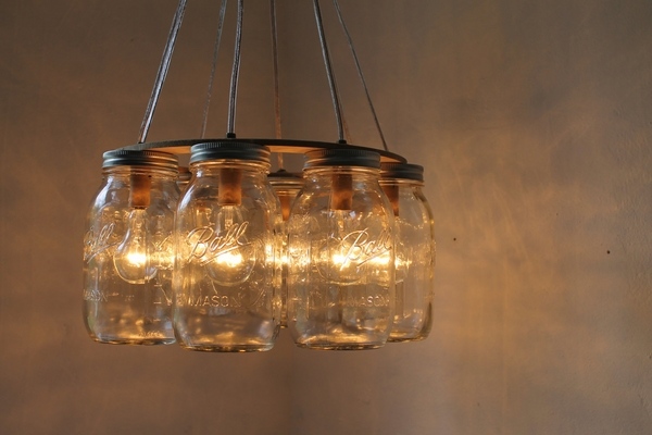 rustic chandeliers mason jars DIY