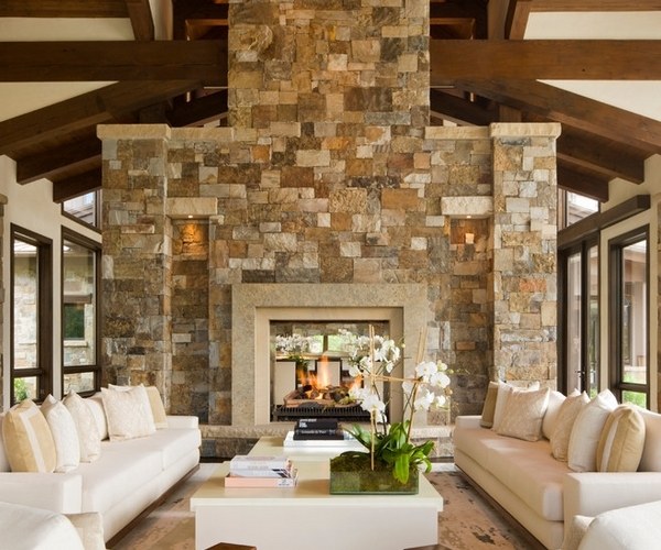 rustic-living-room-stone-fireplace-white-living-room-furniture