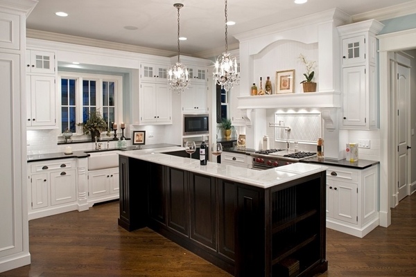 small crystal chandeliers white kitchen design white cabinets 