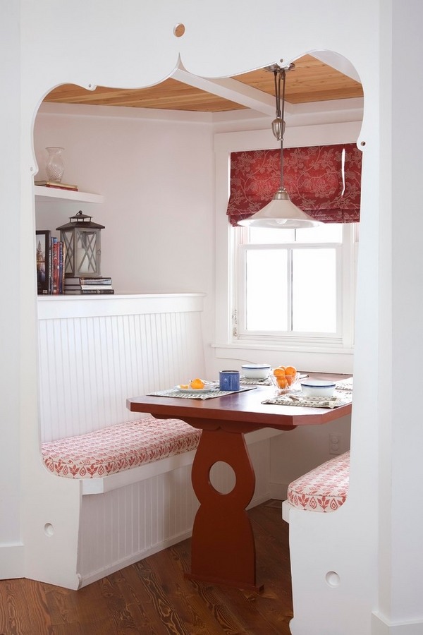 small-kitchen-breakfast-nook-ideas wooden table kitchen-nook-benches
