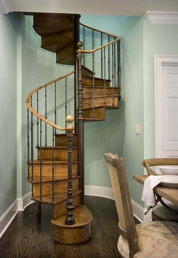 Space saving spiral staircase ideas for indoor and outdoor