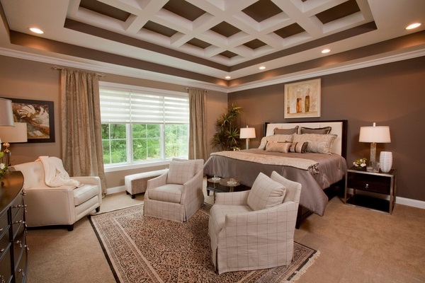 spectacular ceiling design white brown bedroom interior ideas