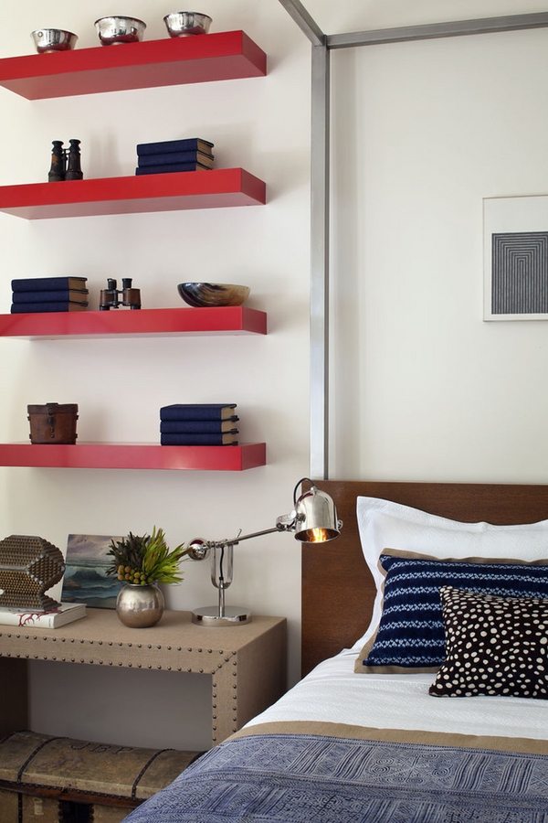 Modern bedroom furniture red minimalist design