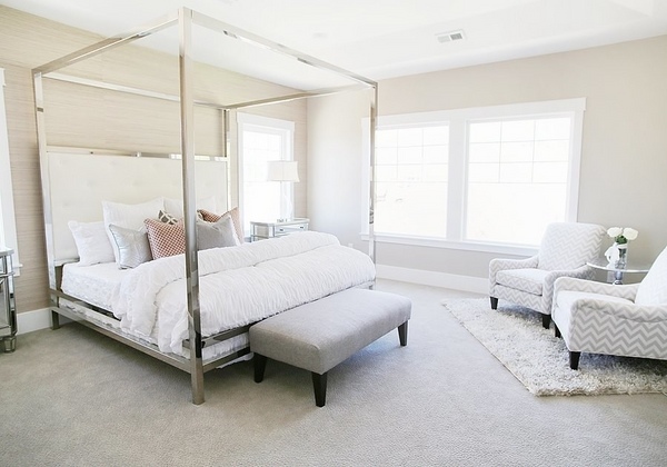 Contemporary-elegant bedroom furniture ideas modern metal canopy