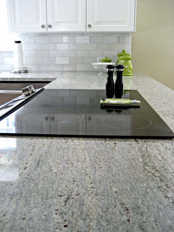Contemporary kitchen countertops kashmir white granite countertops