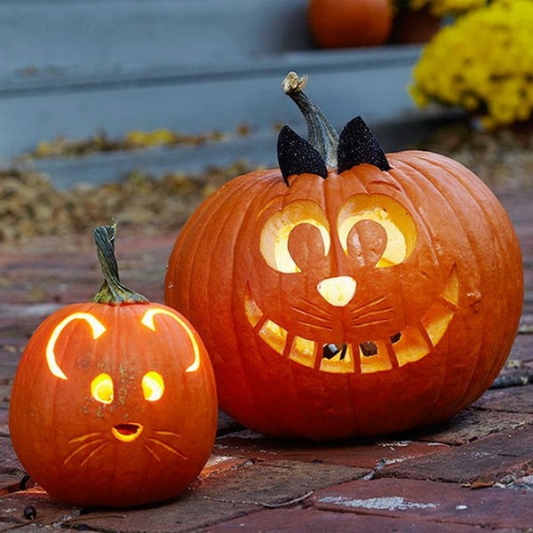 Cute easy pumpkin design pumpkin carving ideas Halloween crafts ideas