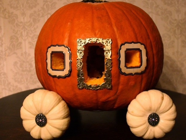 Cute Halloween crafts pumpkin carriage