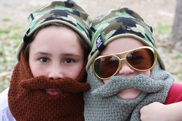 DIY kids knitted beards