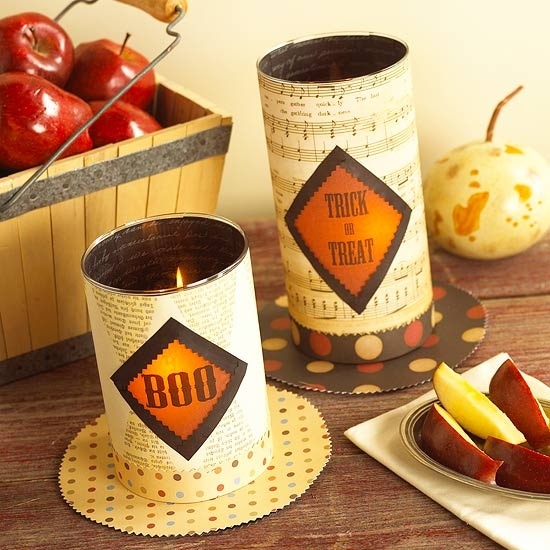 DIY-halloween-decoration-ideas-candle holder old tins