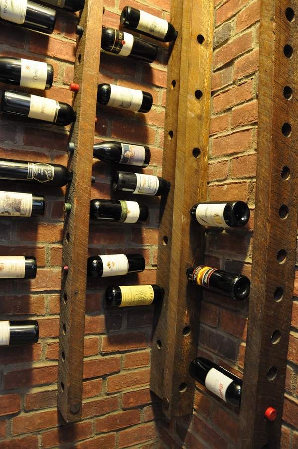 DIY wall mounted space saving wine furniture