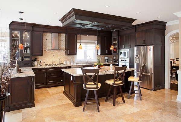  countertops kitchen cabinets dark brown