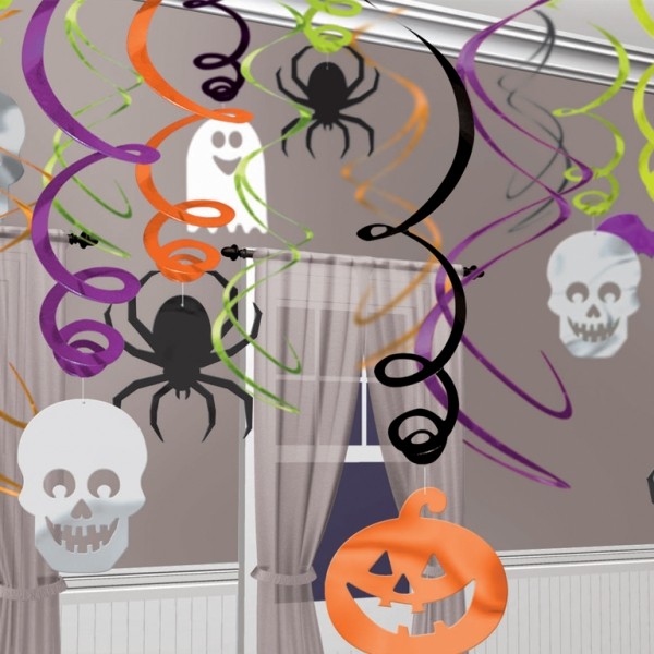 Halloween-decoration-ideas-home-decoration-halloween garlands spiders skeletons