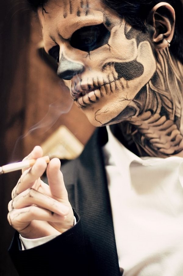 easy skeleton makeup for men