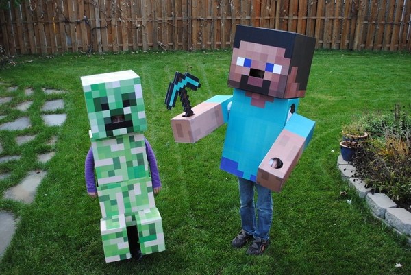 Minecraft costumes ideas kids halloween party