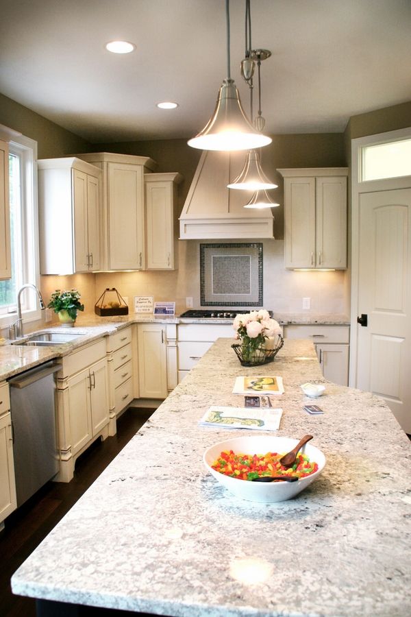 Modern kitchen white cabinets granite countertops