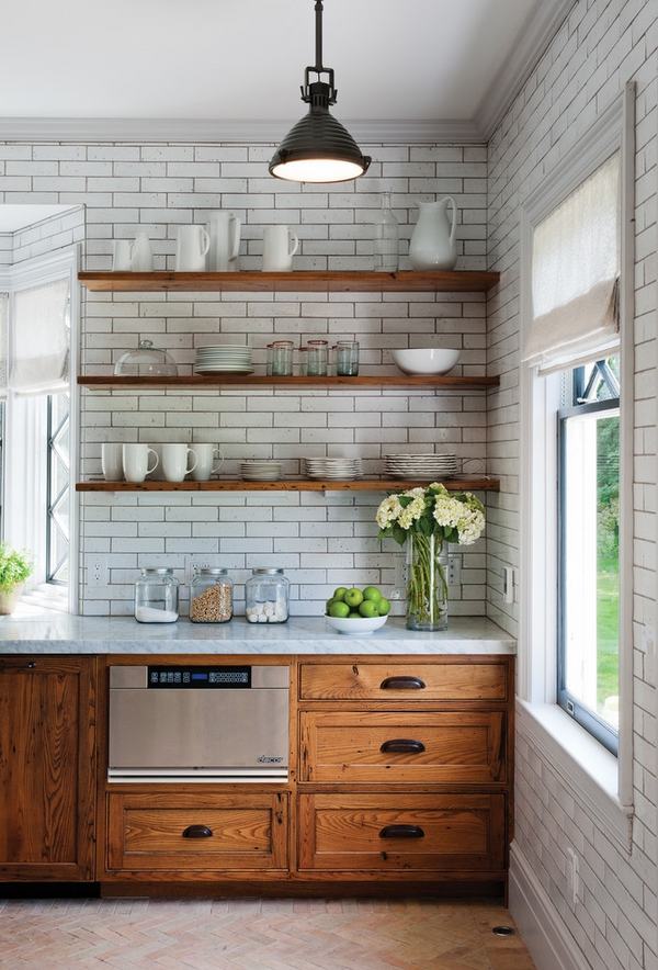 Rustic kitchen design wall wood wall tiles
