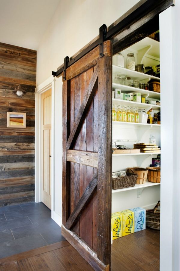 Rustic kitchen design barn door hardware wooden door panel